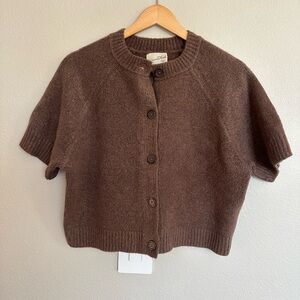 Universal Thread Chocolate Knit Cropped  Cardigan